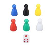 WGFOIP 30 Pièces de Pièces D'échecs de 6 Couleurs, Dés de Jeu de société Multicolores, Dés à 6 Faces pour Jeux de société, Enseignement des Mathématiques, éducation