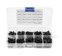 WGFOIP 300 Pièces M3 Kit D'assortiment de Boulons et D'écrous à Tête Cylindrique en Acier au Carbone Noir avec 120 écrous pour Fixations de Machines Industrielles de Bureau à Domicile