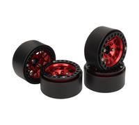 WGFOIP 4pcs 1,9 Pouces de Roues Perles de Bilan Set pour Axial Scx10 i III Gen8, Alliage en Aluminium RC Crawler Rims (Rouge)