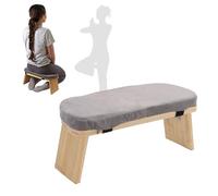 WGFOIP Banc de Méditation, Support de 260 LB,Agenouillement Pliant | Hêtre, Coussin en Coton, Patins Antidérapants, Pliable à Plat, Tabouret de Méditation, Usage Domestique, Tous âges