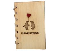 WGFOIP Carte d'anniversaire en Bois avec Motif de Pingouins Creux