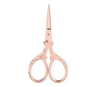 WGFOIP Ciseaux à broder vintage, acier inoxydable avec manche TPR ergonomique et design embossé antique, pour art créatif, découpe manuelle, disponible en or, argent, rose or, bronze.