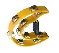 WGFOIP Cloche de Tambourin à Main, Instrument de Percussion Durable de Grande Taille pour L'éducation Musicale des Enfants, Hauteur de 20cm (Jaune)
