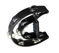 WGFOIP Cloche de Tambourin à Main, Instrument de Percussion Durable de Grande Taille pour L'éducation Musicale des Enfants, Hauteur de 20cm (Noire)