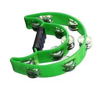 WGFOIP Cloche de Tambourin à Main, Instrument de Percussion Durable de Grande Taille pour L'éducation Musicale des Enfants, Hauteur de 20cm (Vert)