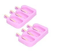 WGFOIP Ensemble de Moules à Glace en Silicone, Moule Durable en Forme de Lapin à 3 Grilles pour Crème Glacée Faite Maison, Comprend 2 Unités et 100 Bâtonnets de Crème Glacée
