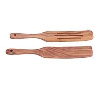 WGFOIP Ensemble de Spatules en Bois, Tourneur à Fente en Teck Durable, Parfait pour la Cuisine et le Mélange, pour la Cuisine Domestique, 2 Pièces, 13,8 Pouces