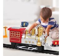 WGFOIP Ensemble de Train Jouet Classique, Piste électrique et Design Rétro | Matériau ABS, idéal pour les enfants, favorise l\'inclusivité, thème festif