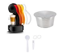 WGFOIP Kit de Capsule de café en Acier Inoxydable avec Filtration Multi-couche, Brosse à Joint de Filtre Réutilisable Cuillère Poudre de Pressage Plaque de Pressage pour Gusto Edg Dg325