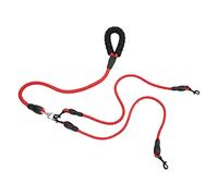 WGFOIP Laisse de Promenade pour Chien Longueur Réglable Nylon Réfléchissant pour Activités de Plein Air Randonnée Camping 1 unité (2 têtes)