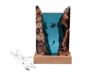 WGFOIP Lampe LED résine, design marin avec éclairage LED et câble USB, lampe décorative pour bureau ou chambre, sept couleurs variées