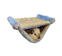 WGFOIP Lit Hamac Chaud pour Hamster, Conception à Double Couche pour Petite Cage pour Animaux de Compagnie, Lieu de Nidification Confortable, Flanelle de Haute qualité (Bleue)