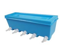 WGFOIP Mangeoire pour Petits Animaux de 8 L pour Ferme, Fixation Murale Inclinable à 45 Degrés, avec 5 Tétines en Silicone, Clapet Anti-Retour pour Bovins, Moutons, Porcs, Mangeoi