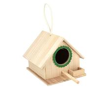 WGFOIP Nid d'oiseau Durable avec Un Matériau de Haute qualité (Vert) | En bois, résistant à l\'humidité, conception suspendue, cordon solide