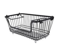 WGFOIP Panier de Congélateur, Bac de Rangement Empilable à Fil Ouvert sur le Devant avec Poignée Pliable pour Collations aux Légumes et aux Fruits, Charge jusqu'à 30 Lb