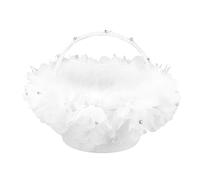 WGFOIP Panier de Fleurs Blanc 9,8 X 7,9 Pouces, Panier de Mariage Portatif en Fil de, Diffusion de Pétales Légers pour Mariage, Pâques, Cérémonie de Douche Nuptiale