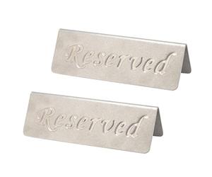 WGFOIP Panneau réservé en Métal, en Acier Inoxydable, Double Face, Panneaux de Table Autoportants pour Restaurants, Cafés, Hôtels, Ensemble de 2 Pièces