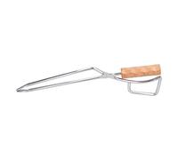 WGFOIP Pince à Bûches de Feu Pince en Acier Inoxydable Résistante aux Hautes Températures pour Utilisation en Plein Air de Pique-nique de Camping, Taille de 41,5 Cm, Manche en Bois de Hêtre