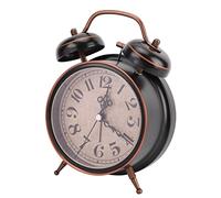WGFOIP Réveil Double Cloche, Reveil Matin à Piles Rétro Mécanismes à Quartz Électroniques avec Lumineux pour Sommeil Bureau Chambre Voyage(4 Pouces)