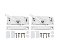 WGFOIP Serrure à Guillotine Coulissante avec Crochet à Came, Lot de 2, en Alliage de Zinc et Aluminium, avec Pêne Anti-effraction pour une sécurité Renforcée (Blanc)