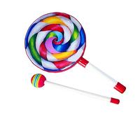 WGFOIP Tambour à Main pour Enfants, Instrument de Percussion Arc-en-Ciel Multicolore pour L'éducation Musicale et Le Développement de la créativité - 1 X Tambour en PVC et 1 X Pilon (6 Pouces)