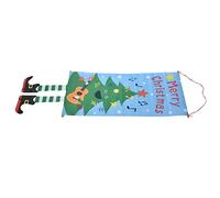 WGFOIP Toile de Bannière de Porte de Noël avec Conception de Jambe Suspendue Unique pour la Décoration de la Maison et des Vacances, Tissu Non tissé, 1 unité (Arbre de Noël)