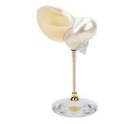 WGFOIP Verre à Vin en Coquille de Conque, Coquillage Poli, Gobelet Créatif Unique, Tasse à Boissons pour Cocktails, pour Fête de Mariage, Décoration de Bar, 17 Cm (Blanche)