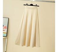 WGGY Jupe Longue Femme Hiver Chic,Jupes Longues pour Femmes Taille Élastiquée Jupe d'hiver Épaisse À Rayures Verticales Jupes Longues Évasées pour Femmes A-Line Large Pendule Tricoté Jupe Plissée