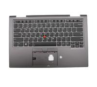 WGGYGMD Étui C avec Clavier, Anglais américain, Gris Fer, Wi-FI, pour ThinkPad X1 Yoga 4e génération (références 5M10V24845 et 5M10V24881)