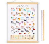 WGIDSKKI Affiche Alphabet Enfant Poster Abcdaire 31x41.5 cm, Abcdaire, De A à Z, 1 à 10 Poster Éducatif, Alphabet des Animaux, Idée déco Chambre Enfant, Crèche, Maternelle
