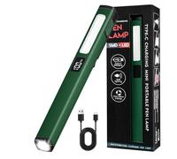 WGIDSKKI Lampe stylo LED avec aimant - Lampe de travail portable à 6 modes avec indicateur de niveau de batterie - Clip magnétique - Lampe de travail COB avec modes blancs rechargeables et rouges