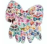 WGIJXA 50 Gommettes Nœud Autocollantes, Nœud Papillon Gomette Repositionnables Vinyles Stickers Scrapbooking, Brillantes Aesthetic Kawaii Autocollant Imperméables Pour Voiture Journaling Valise Skate