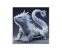 WGJYMX Impression sur toile représentant un dragon de glace fantastique - Décoration murale moderne pour chambre à coucher - 40 x 40 cm
