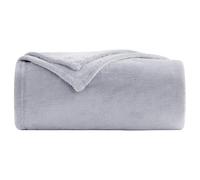 WGLF SUN Jeté de Canapé 60 x 110 cm Poil Douce et Confortable Plaid Couverture Polaire Flanelle en Microfibre Couverture Chaude pour Lit, Canapé, Chambre à Coucher, Salon, Gris argenté