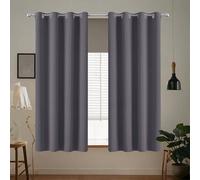WGLF SUN Lot de 1 Rideaux Occultants 166 x 152 cm Isolation Thermiques, Tissu Doux et Infroissable Double Rideaux Thermiques Isolants Installation Facile pour Chambre Maison, Gris Foncé