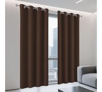 WGLF SUN Rideaux Occultants 140 x 161 cm Thermique Isolant Anti Froid Rideaux Phonique/Anti Bruit Salon Chambre avec Oeillets, Protection La Vie Privée pour Maison Chambre Fenetre, Brun