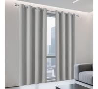 WGLF SUN Rideaux Occultants 140 x 161 cm Thermique Isolant Anti Froid Rideaux Phonique/Anti Bruit Salon Chambre avec Oeillets, Protection La Vie Privée pour Maison Chambre Fenetre, Gris Clair