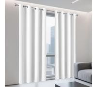 WGLF SUN Rideaux Occultants 156 x 161 cm Thermique Isolant Anti Froid Rideaux Phonique/Anti Bruit Salon Chambre avec Oeillets, Protection La Vie Privée pour Maison Chambre Fenetre, Blanc