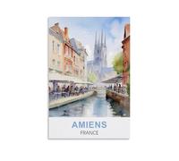 WGMDOEE Amiens Poster vintage sur toile de voyage en France 30 x 45 cm