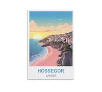 WGMDOEE Hossegor Landes Poster vintage sur toile pour salon, décoration d'intérieur, 60 x 90 cm