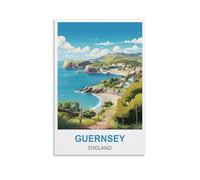 WGMDOEE Poster de voyage vintage Guernesey Angleterre 20 x 30 cm