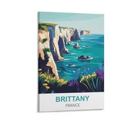 WGMDOEE Poster sur toile vintage Bretagne France - Décoration murale d'intérieur - 20 x 30 cm