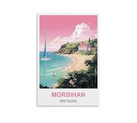 WGMDOEE Poster vintage Morbihan Bretagne sur toile pour salon, décoration d'intérieur, 50 x 75 cm