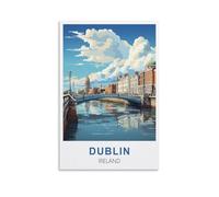 WGMDOEE Poster vintage sur toile Dublin Irlande 40 x 60 cm