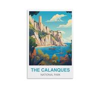 WGMDOEE Poster vintage sur toile représentant le parc national des Calanques - Décoration murale d'intérieur - 40 x 60 cm