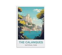 WGMDOEE Poster vintage sur toile représentant le parc national des Calanques - Décoration murale pour salon - 30 x 45 cm