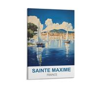 WGMDOEE Sainte Maxime Poster vintage sur toile de voyage France 20 x 30 cm