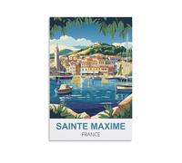 WGMDOEE Sainte Maxime Poster vintage sur toile pour décoration d'intérieur : salon, salon, 20 x 30 cm