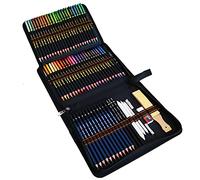 WGOT 72 Professionnels Crayons de Couleur de Dessin pour Adultes, Inclus Gomme Crayon Aquarellable, Crayon de Croquis, Crayon de Charbon Graphite Outils pour Dessiner