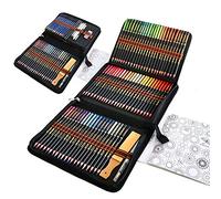 WGOT Crayon de Couleur Aquarellable Set, 96 Kit Dessin Crayons De Couleurs Professionnel avec Livre de Coloriage et Gomme et Taille Crayon pour Adultes et Artistes